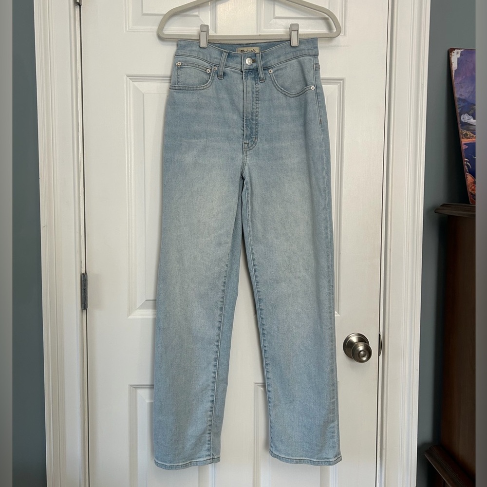 Madewell High-Rise Straight Leg Jeans in Light Wash